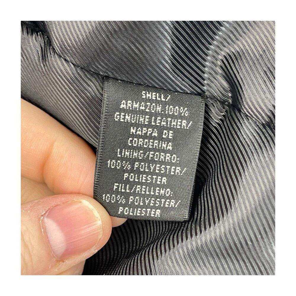 BGSD Mens Black Leather Long Sleeve Button Front Collared Jacket Blazer Large - Picture 10 of 10